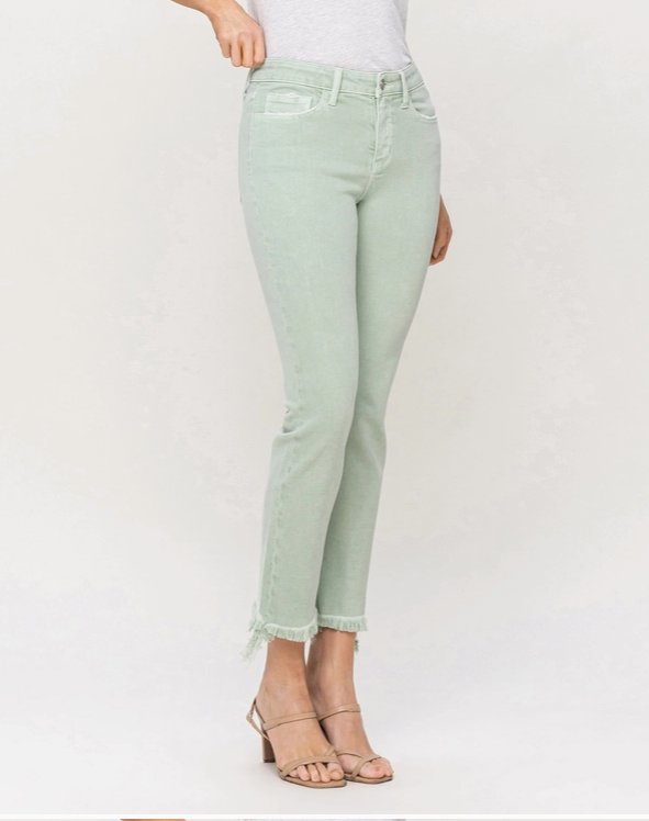 Mimi Mid Rise Crop Straight Jeans