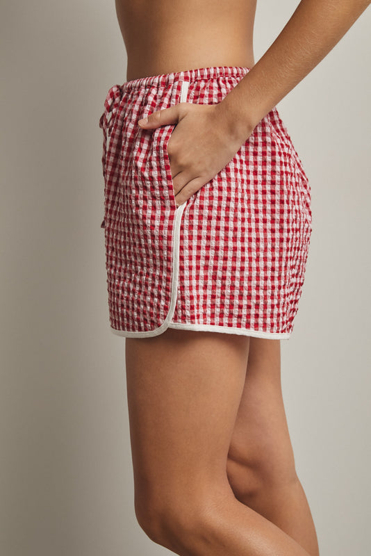 Bethany Gingham Shorts Red/White
