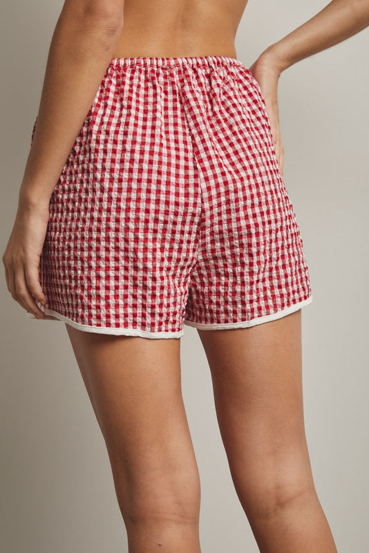 Bethany Gingham Shorts Red/White