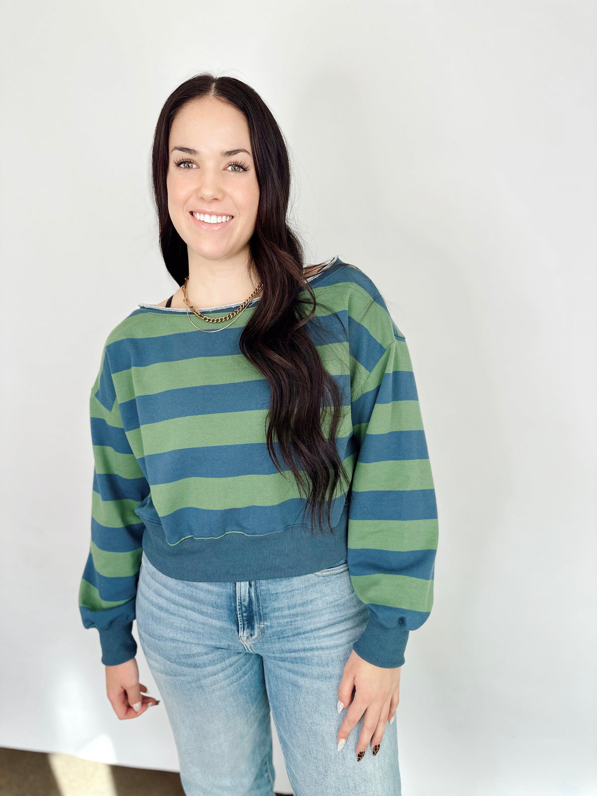 Jana Off The Shoulder Rugby Sweatshirt