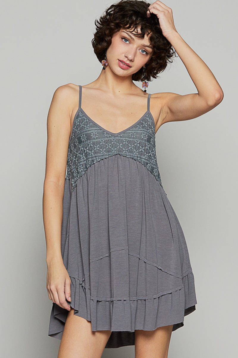 Margo Mini Dress Iron Charcoal