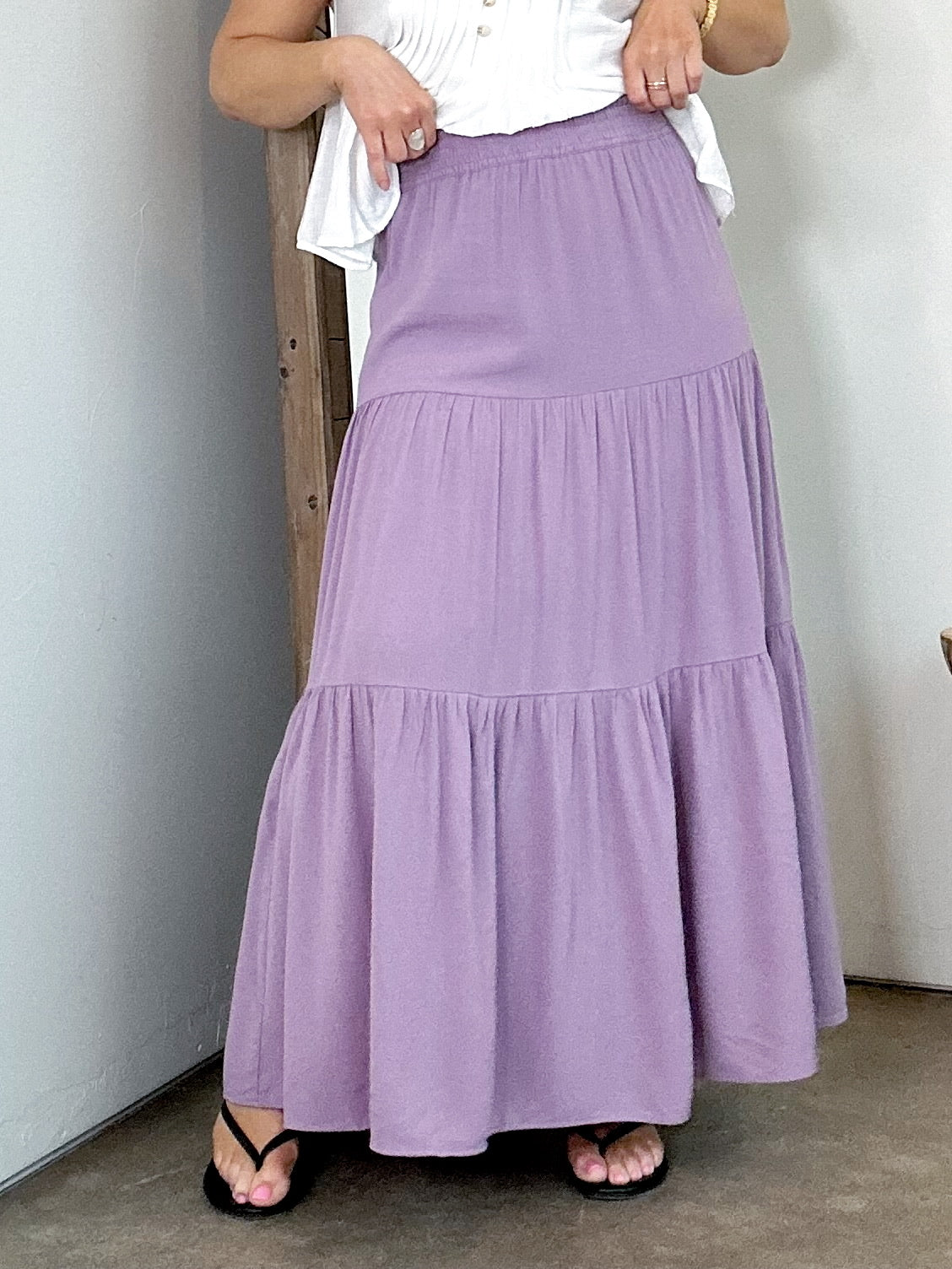 Lucy Tiered Maxi Skirt Iris