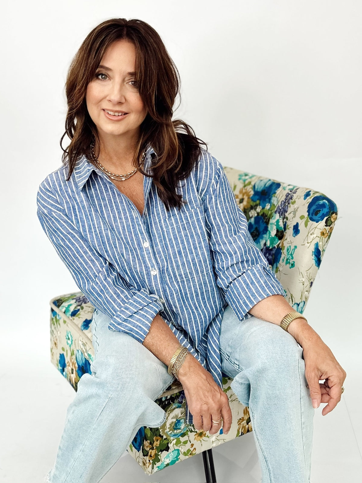 Mara Linen Blend Button Up Shirt