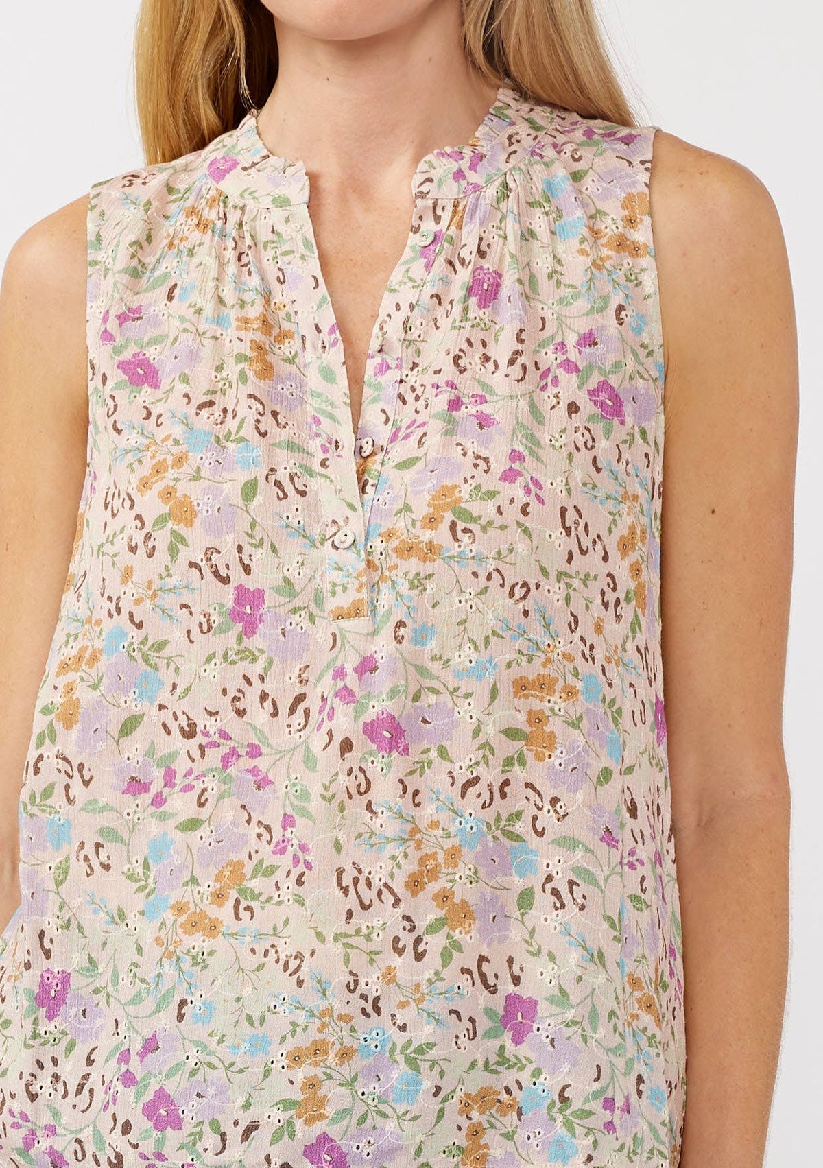 Jo Floral Eyelet Tank