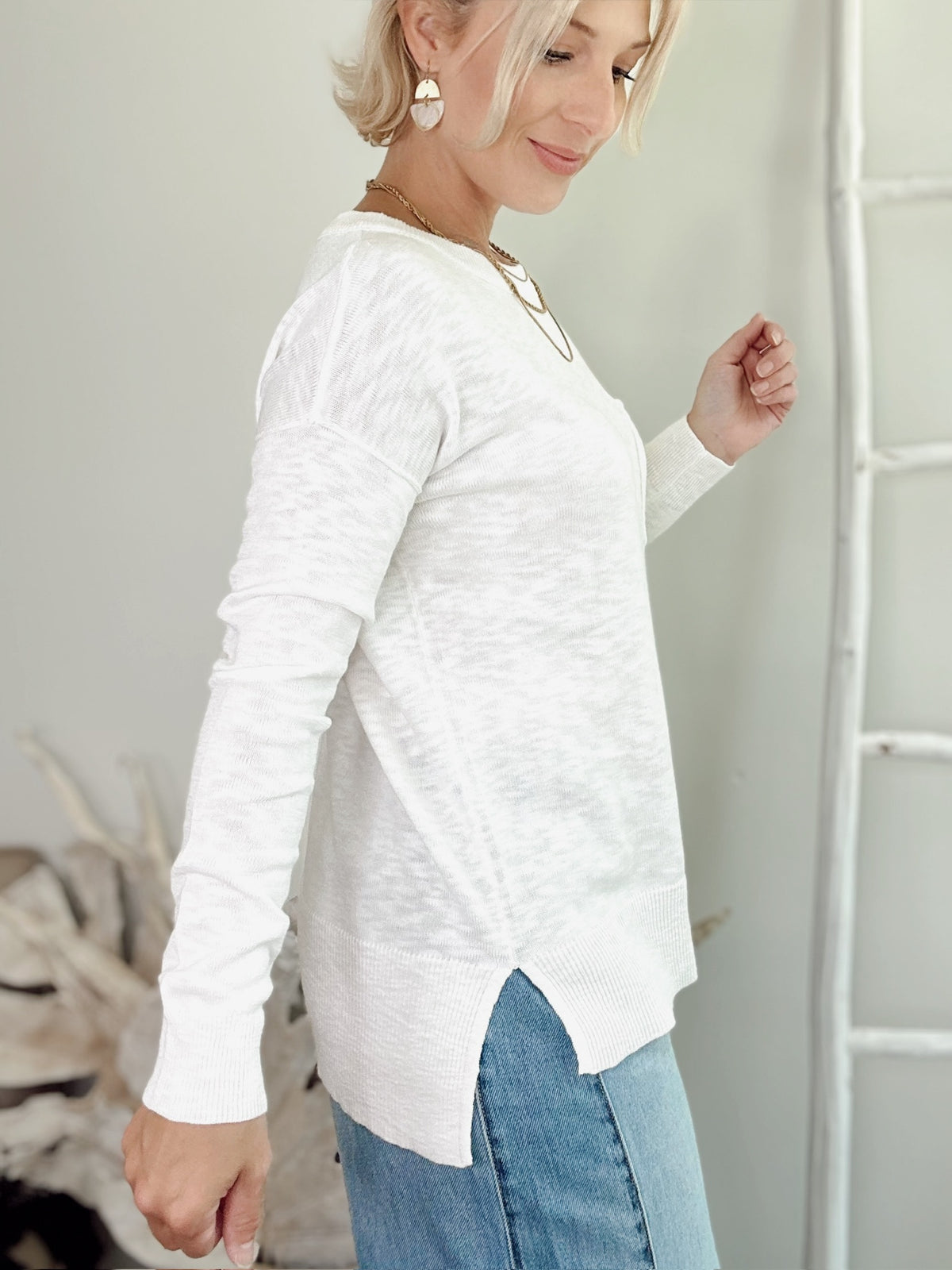 Jenny Slub Sweater Off White