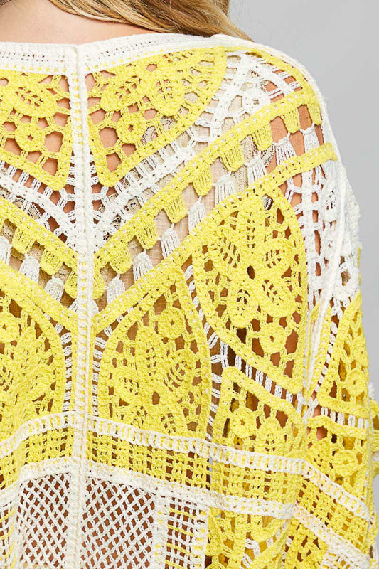 Courtney Crochet Cardigan Yellow Multi
