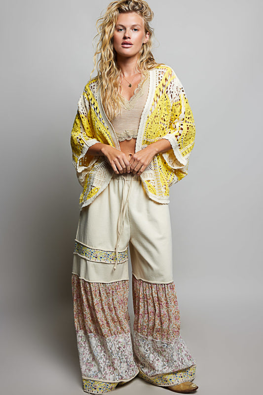 Courtney Crochet Cardigan Yellow Multi