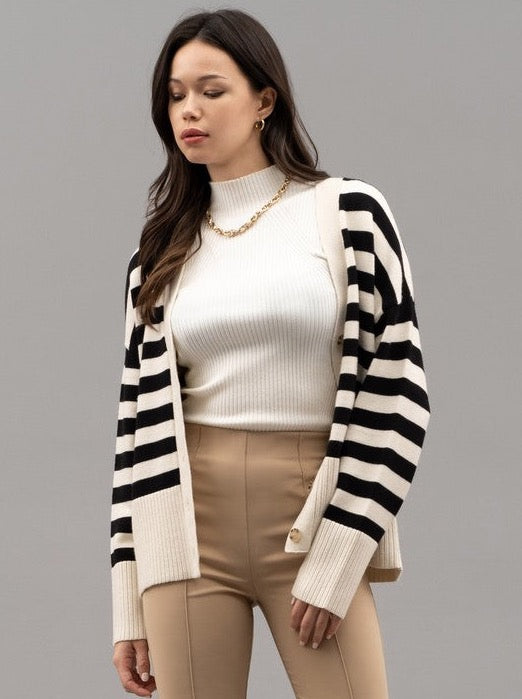 Jacee Striped Cardigan