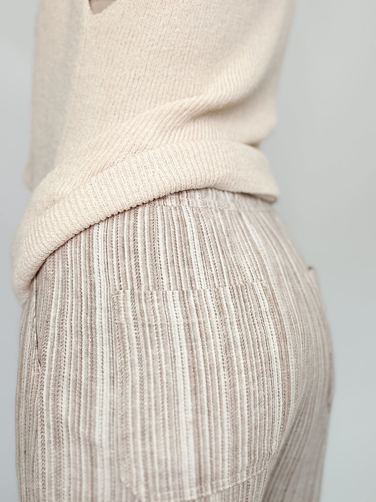 Lacey Striped Linen Wide Leg Pants