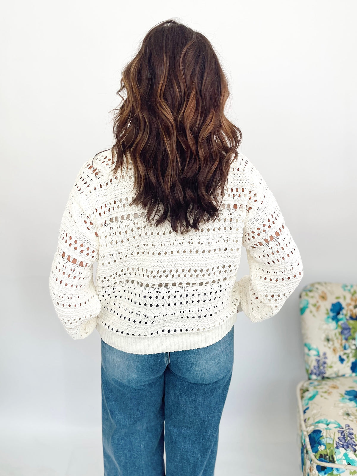 Jensen Open Knit Sweater Cardigan