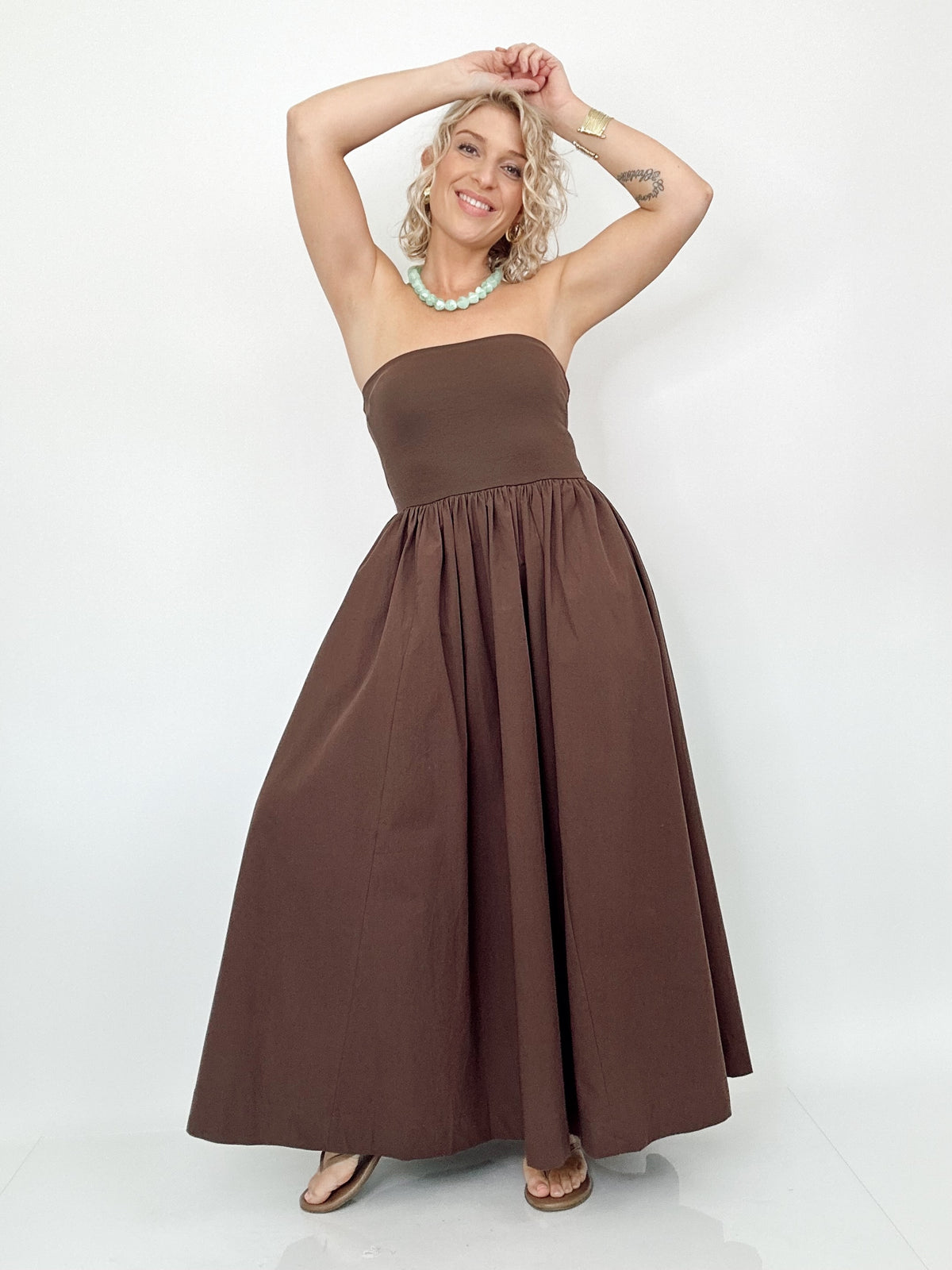 Lulu Strapless Midi Dress