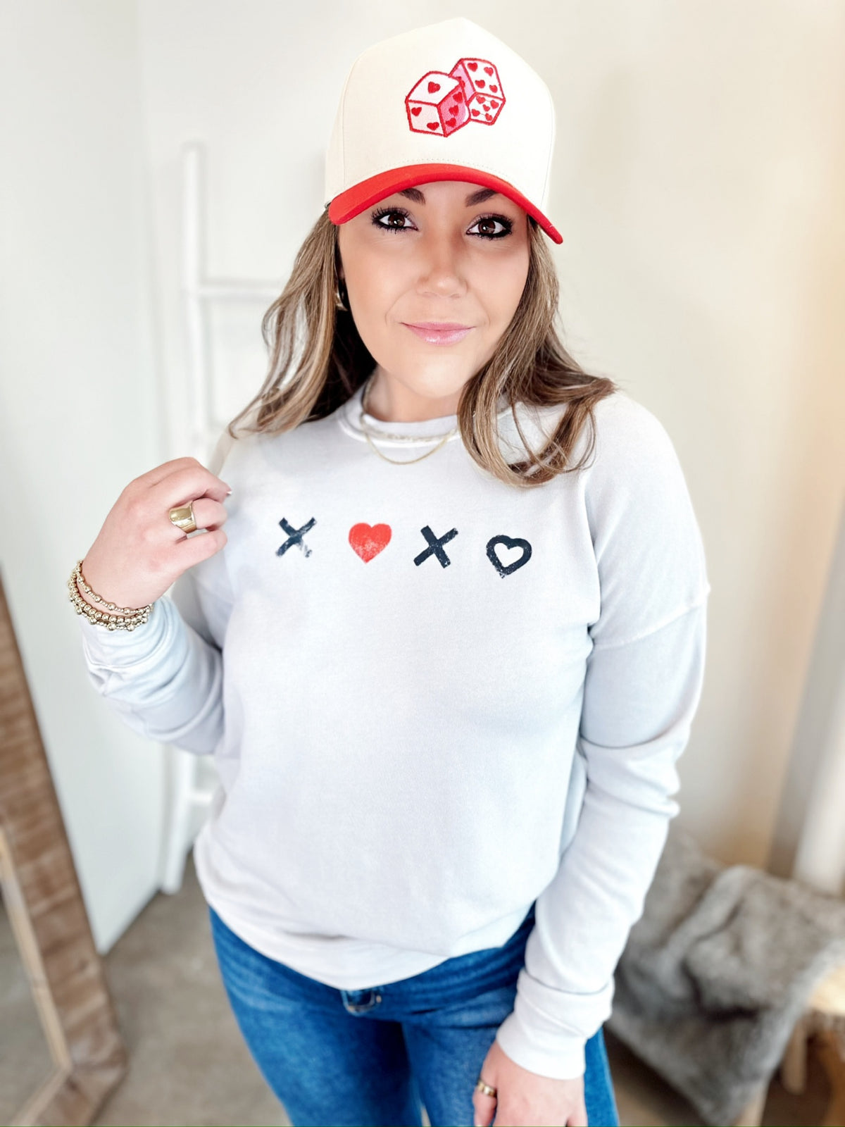 Love Dice Trucker Hat Red