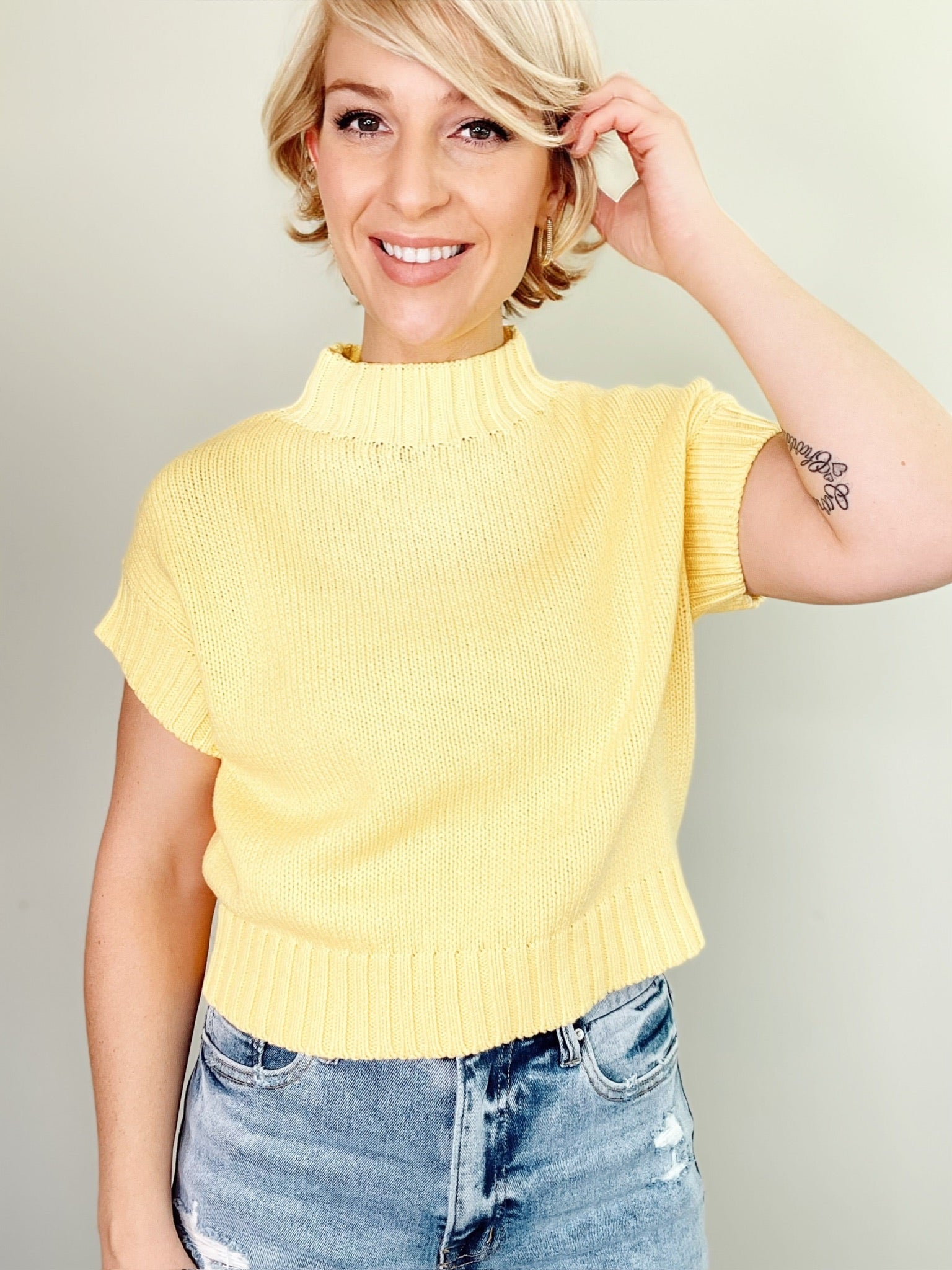 Lulu Mock Neck Sweater Butter
