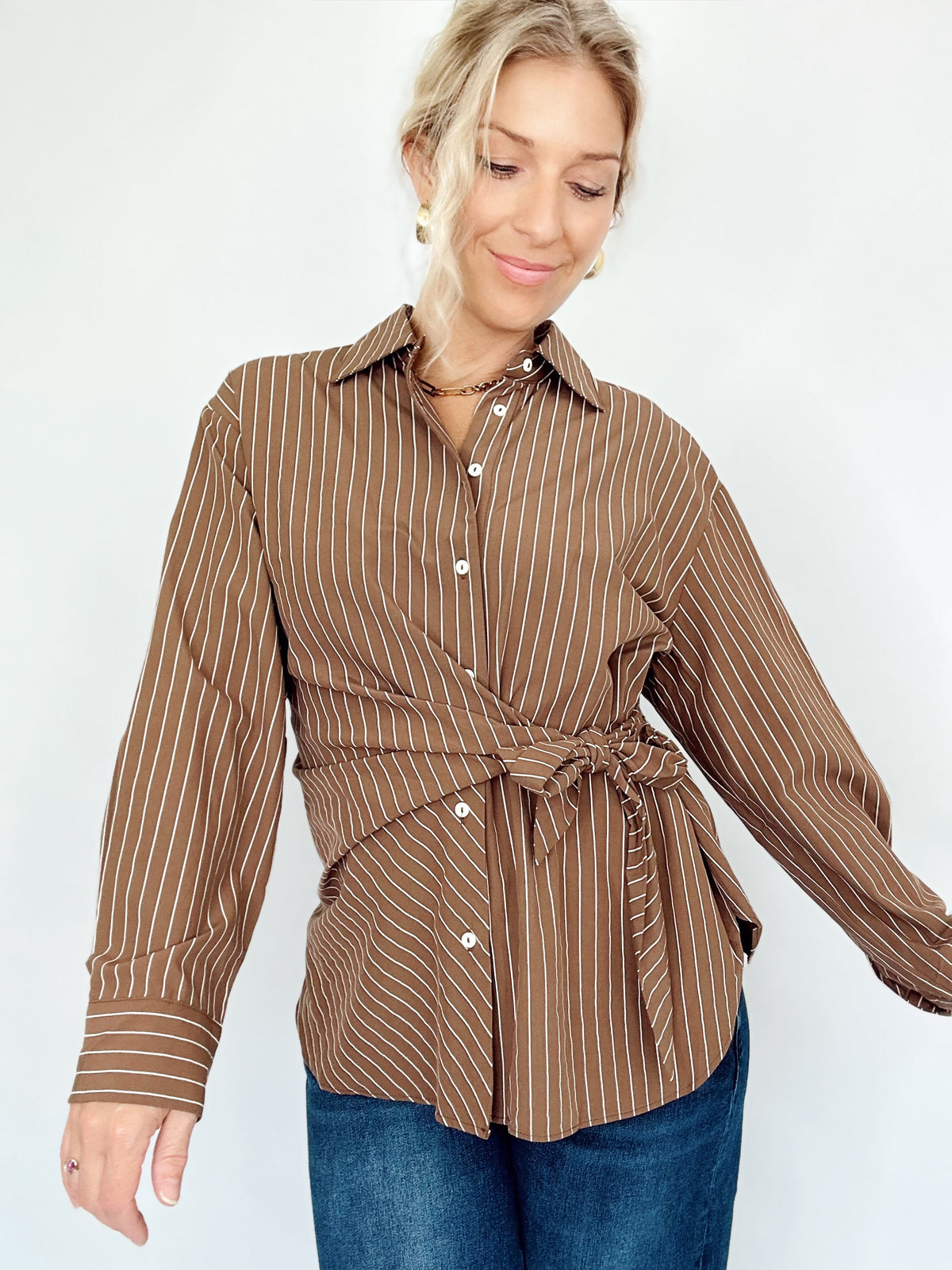 Victoria Pinstriped Blouse