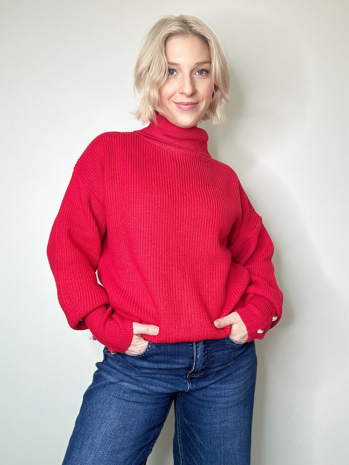 Pippa Turtle Neck Sweater Red