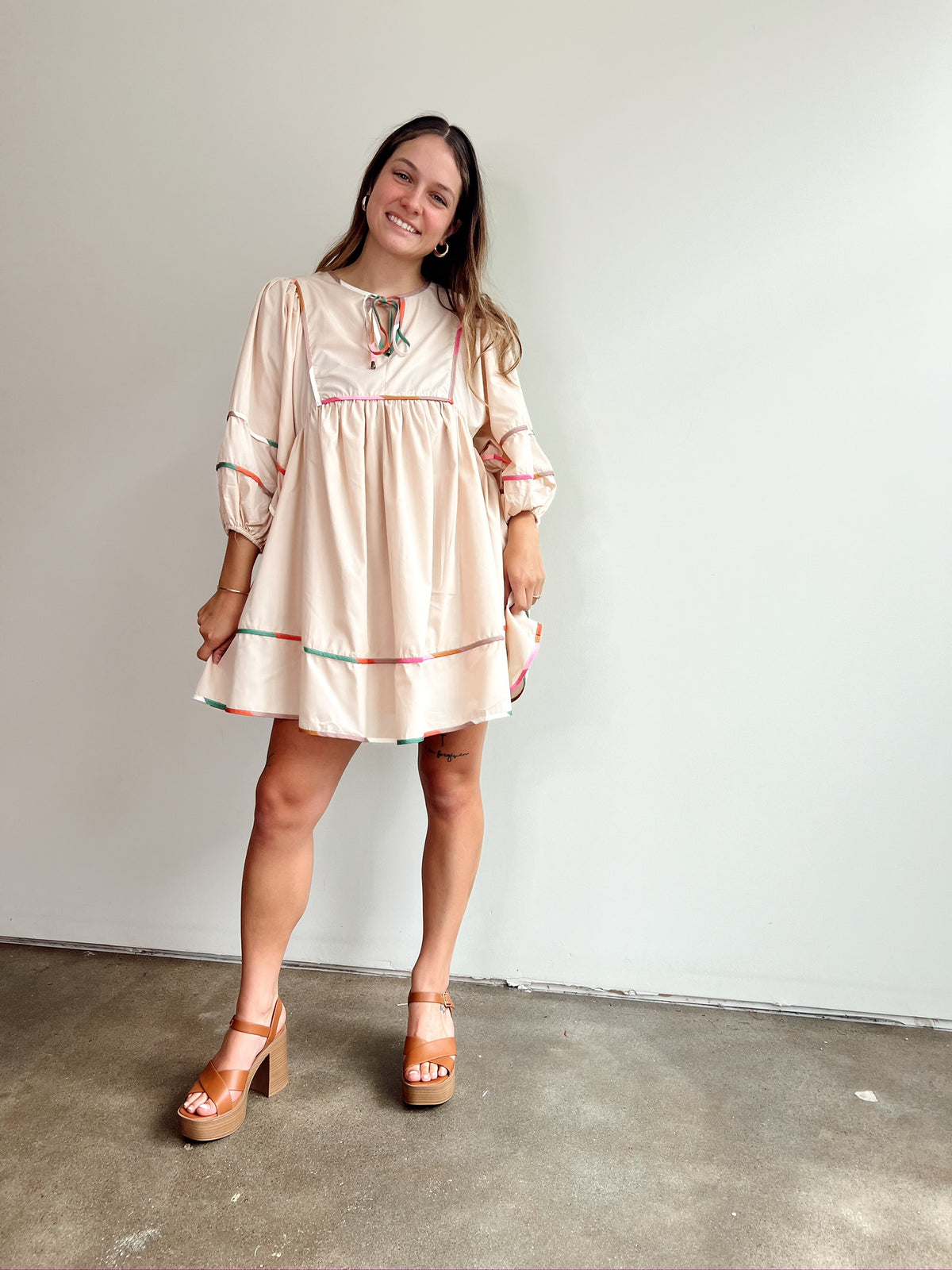 Margo Colorblock Trim Mini Dress