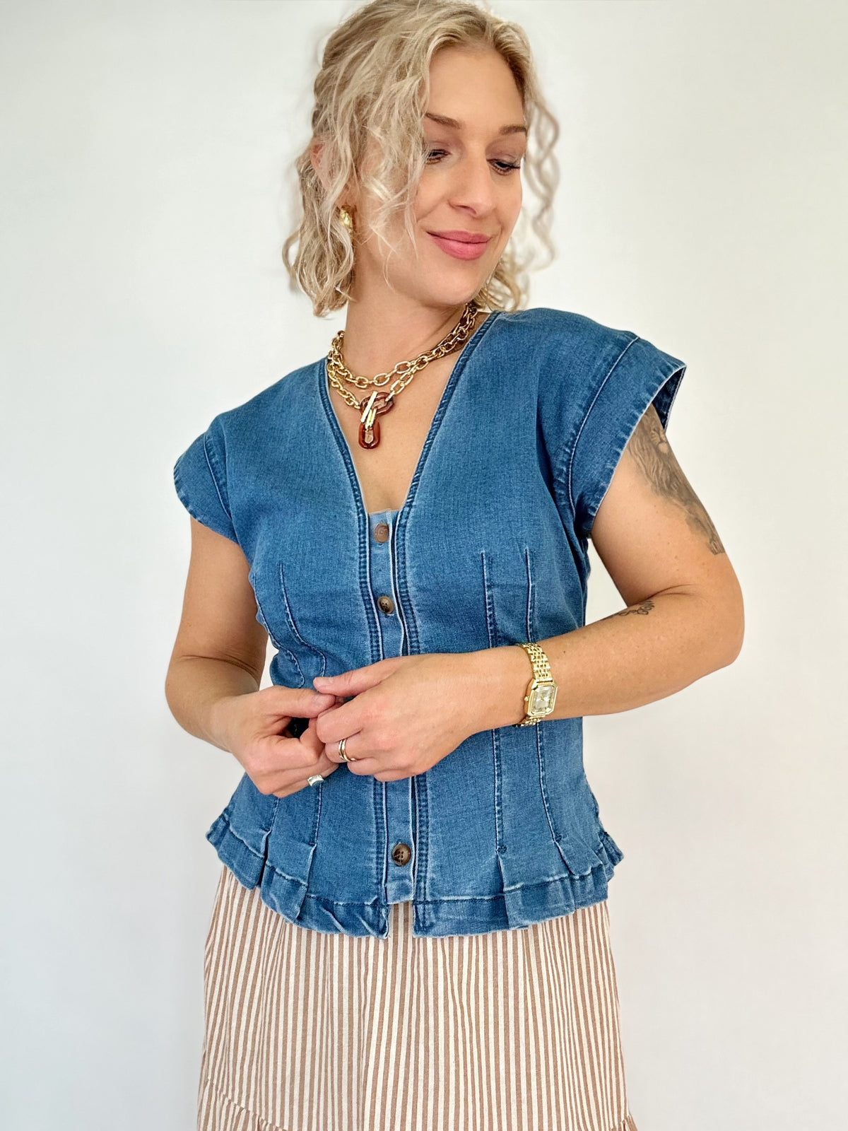 Lainey Denim Top