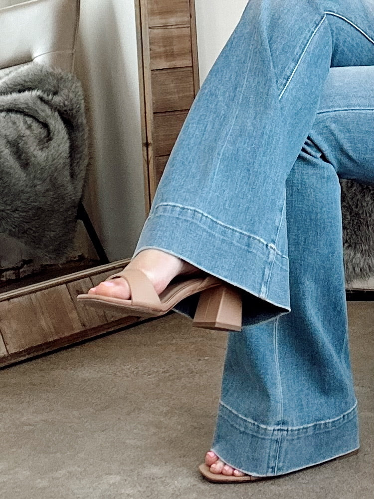 Nina Mid Rise Flare Jeans