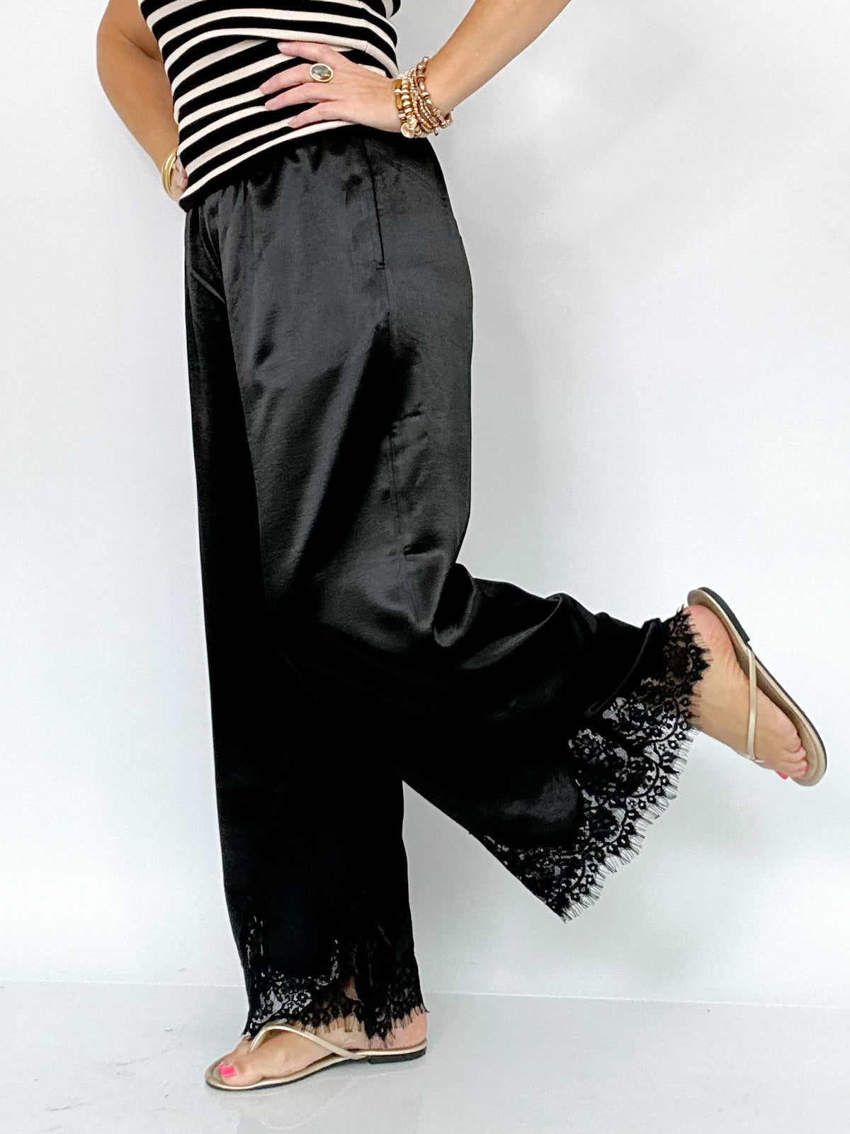Kaye Satin Lace Pants