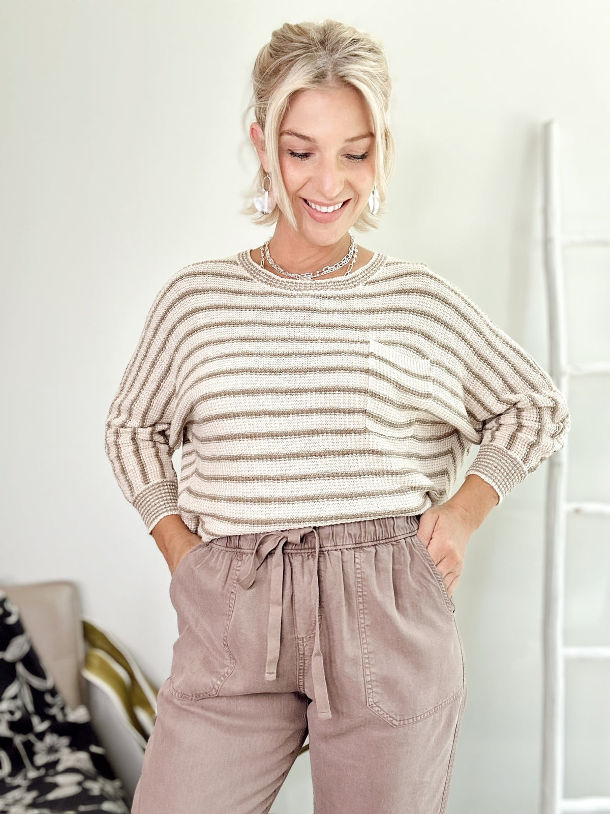 Selah Waffle Knit Sweater Sage