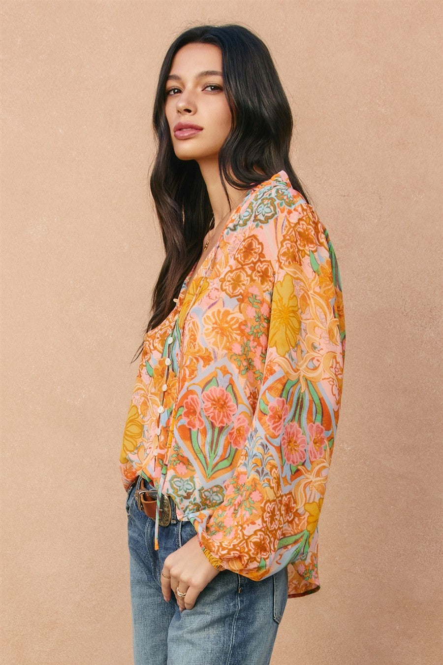 Danica Balloon Shirring Blouse