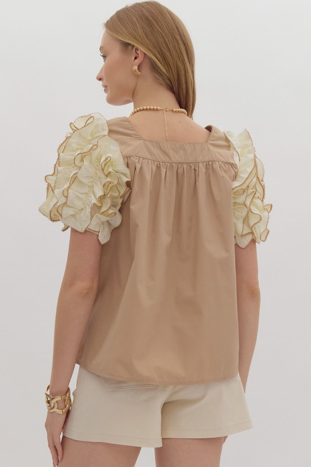 Bolero Ruffle Sleeve Blouse