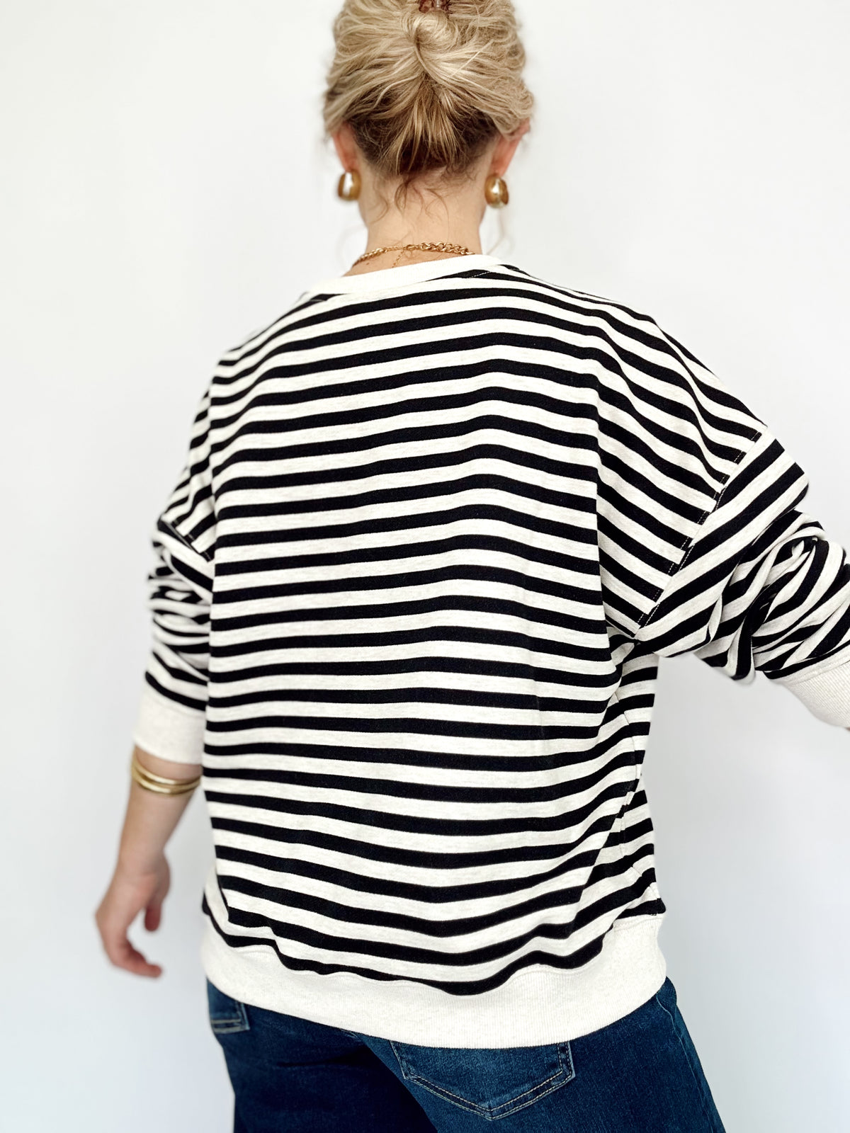 Hadley Striped Pullover Black/H.Grey