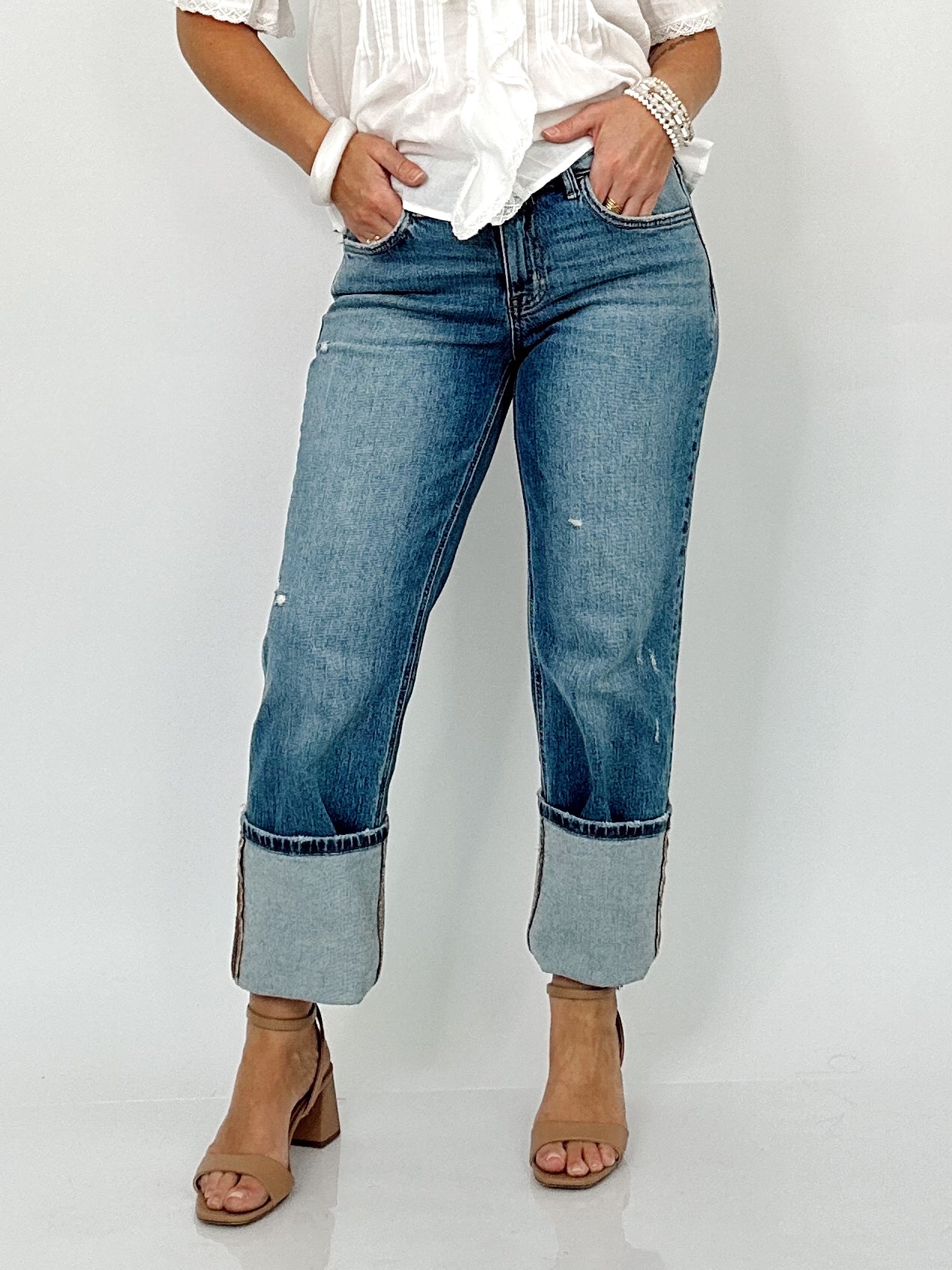 Kay Mid Rise Full Length Straight Jeans