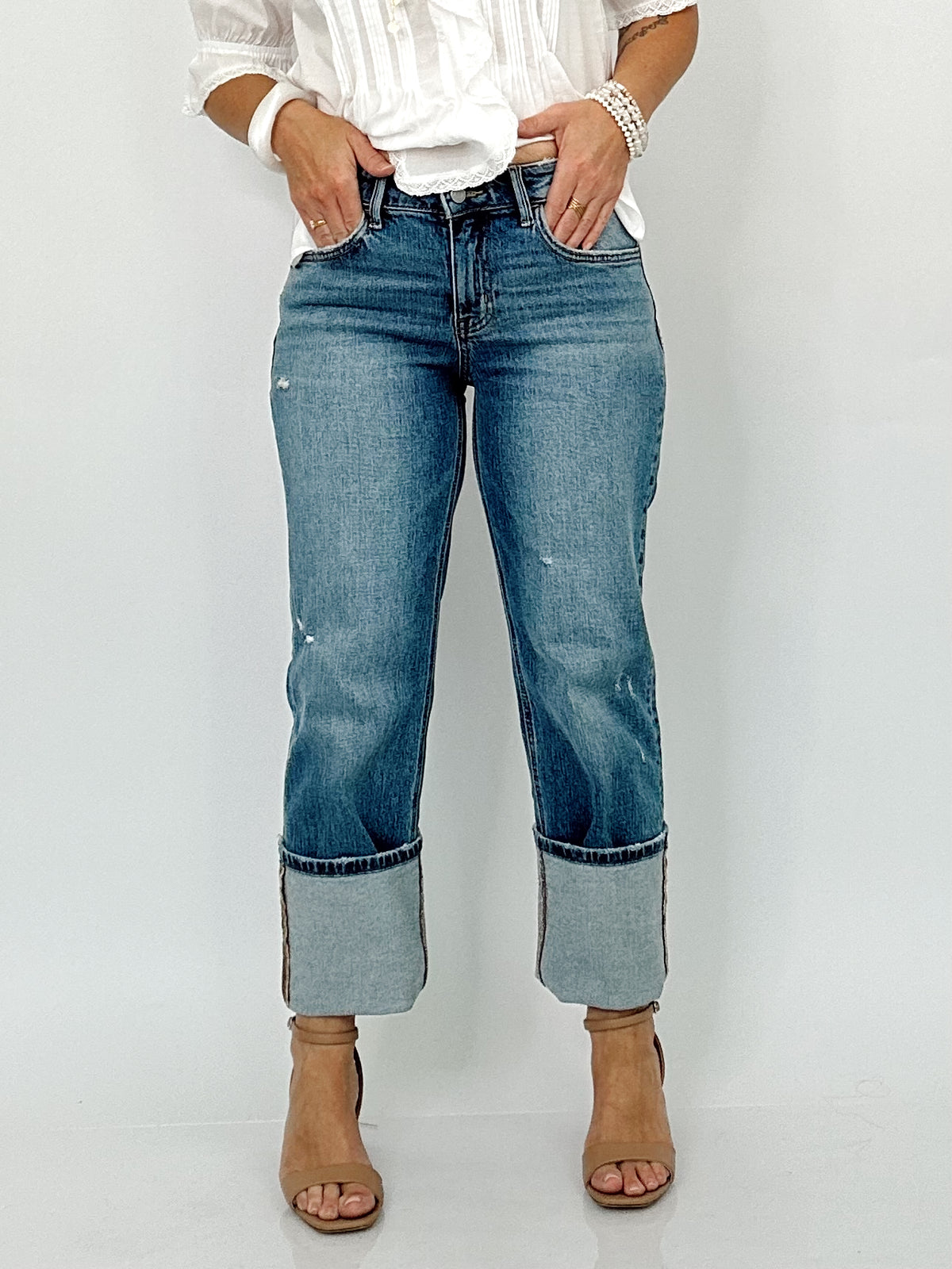 Kay Mid Rise Full Length Straight Jeans