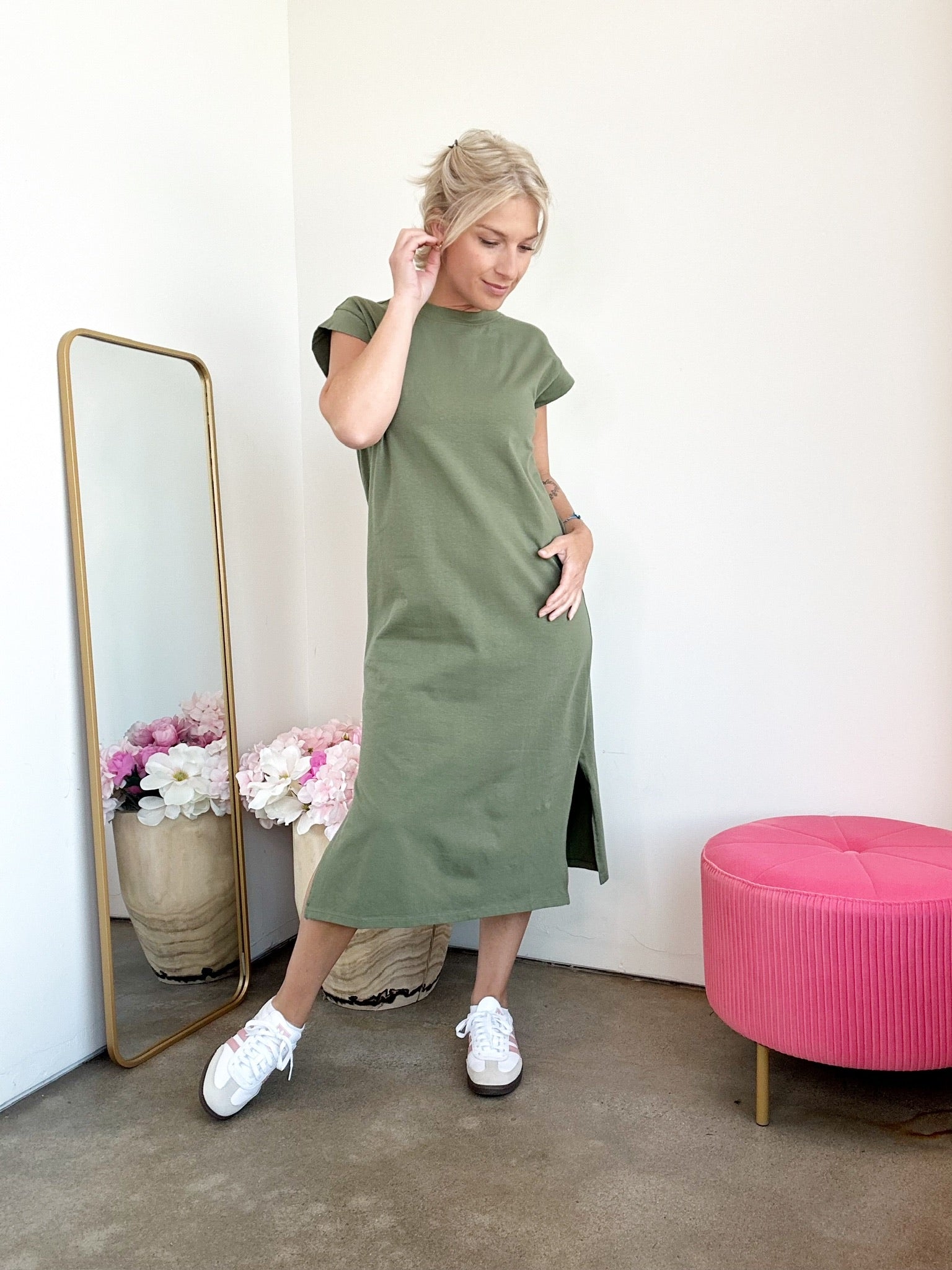 Winslow Midi Dress Lt. Olive
