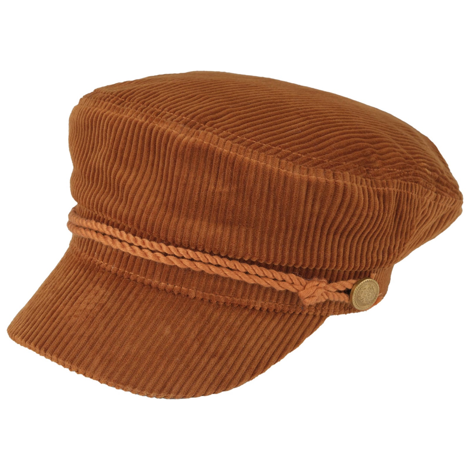 C.C. cotton corduroy solid with rope fisherman cap