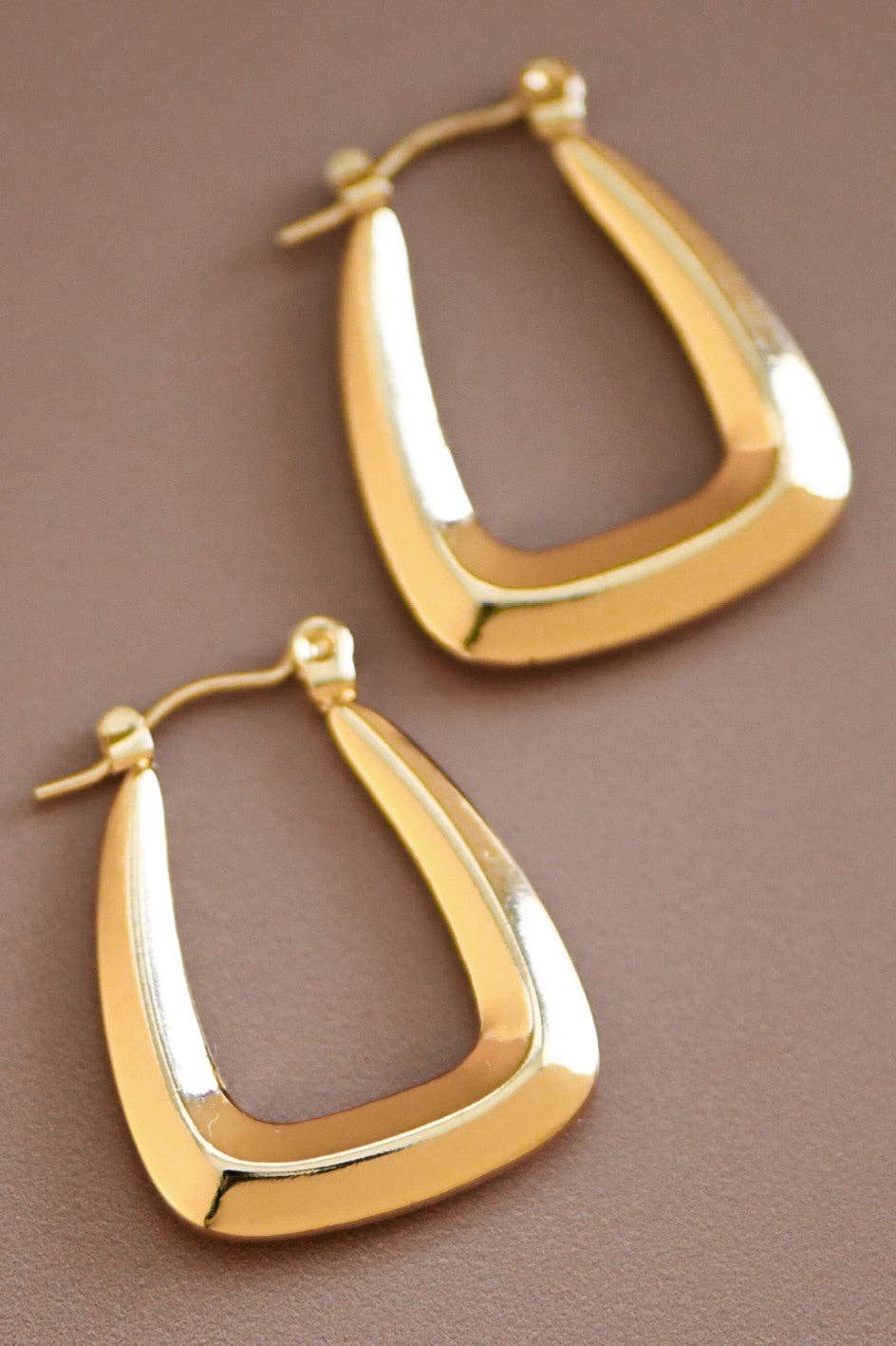 Flat U Hoop Earrings