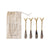 Stainless Steel/Brass Canape Knives, Set of 4