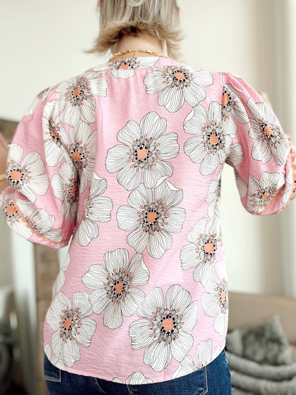 Carmella Floral Blouse Peony Pink Multi