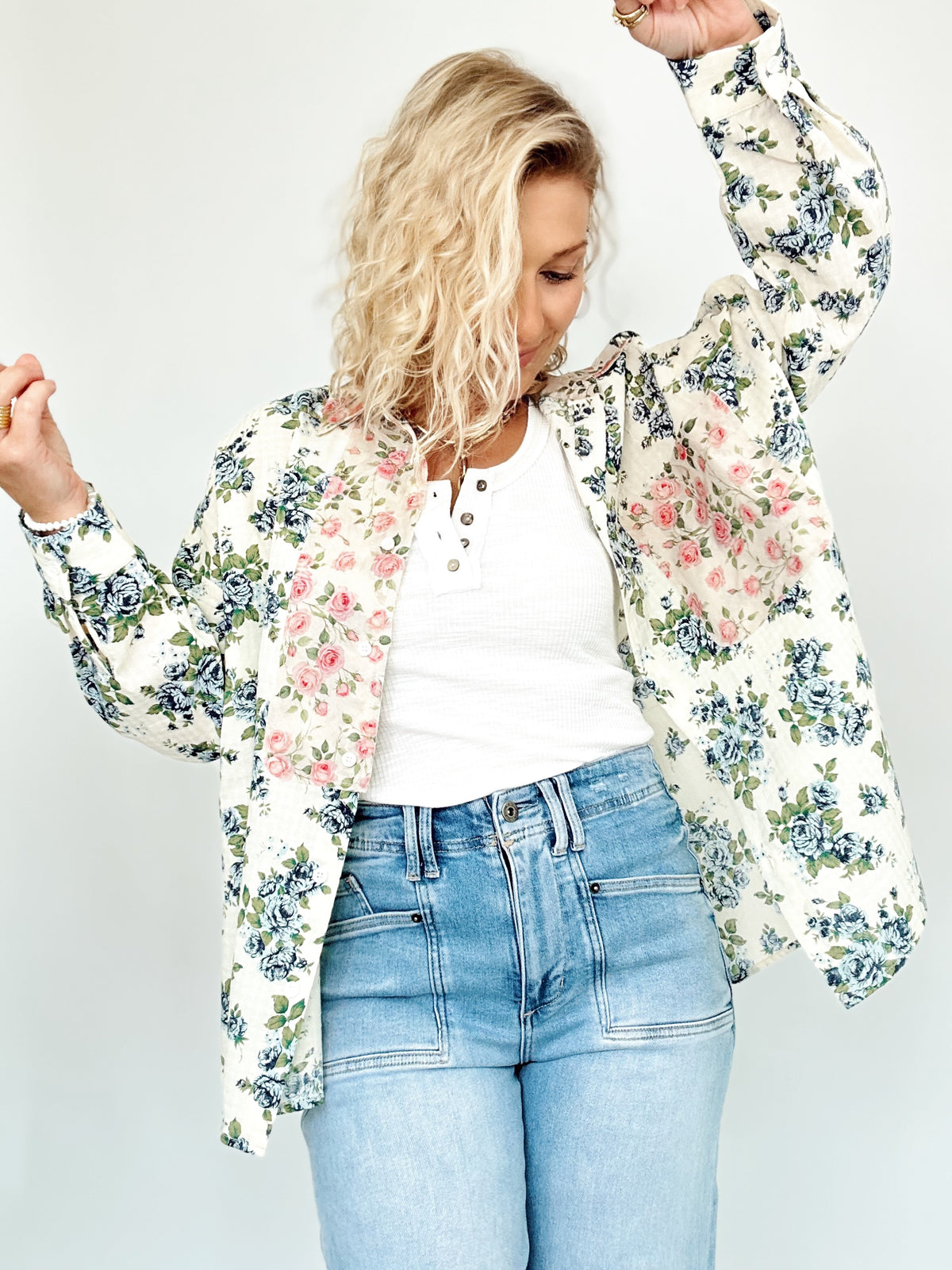 Adele Floral Button Down Shirt