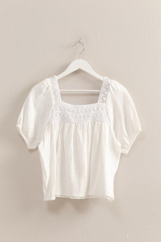 Laura Peasant Top White