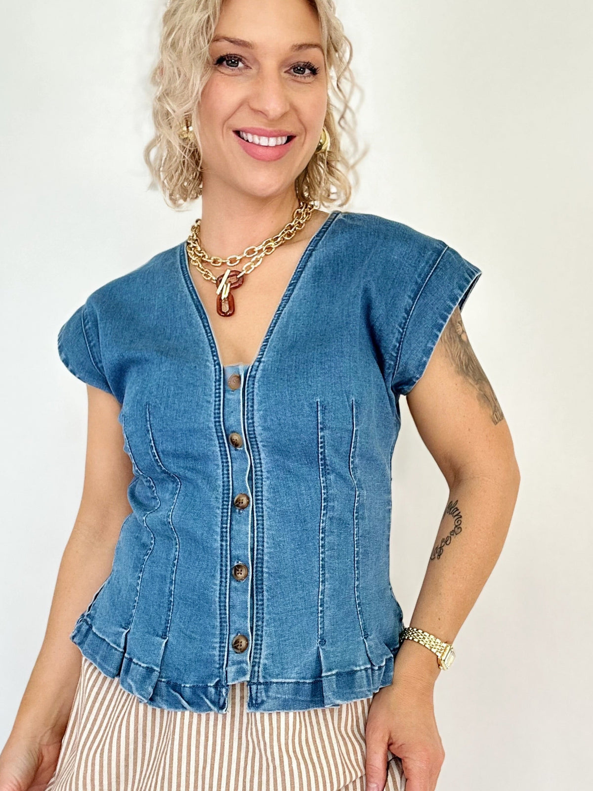 Lainey Denim Top
