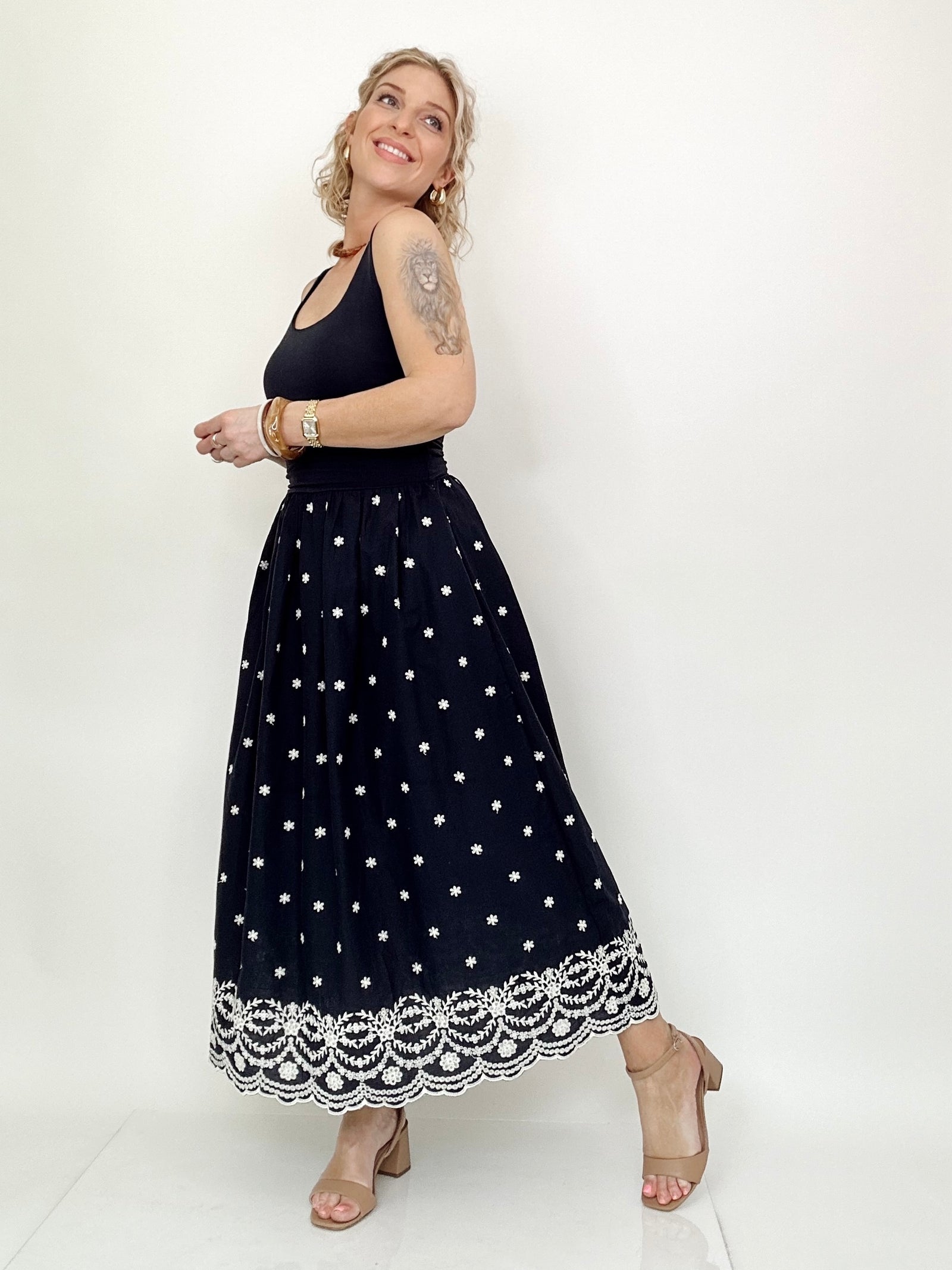 Blakely Scallop Edge Midi Dress