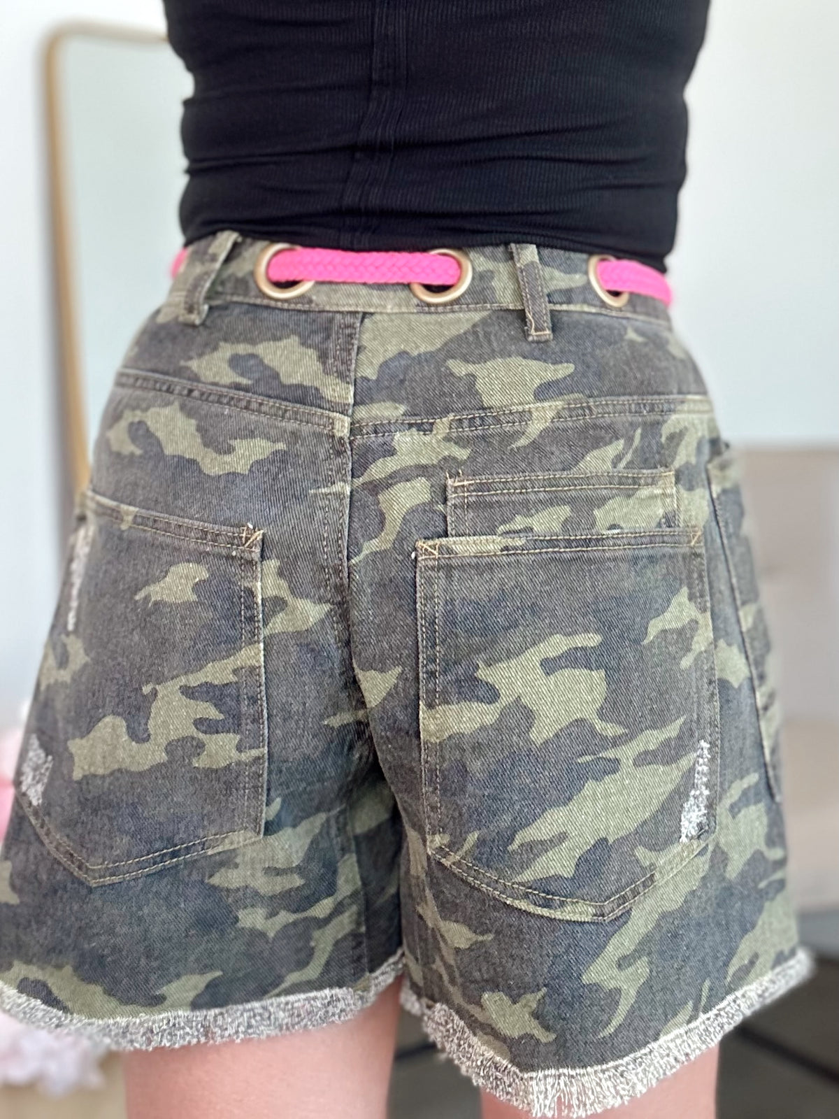 Judy Camouflage Print Shorts