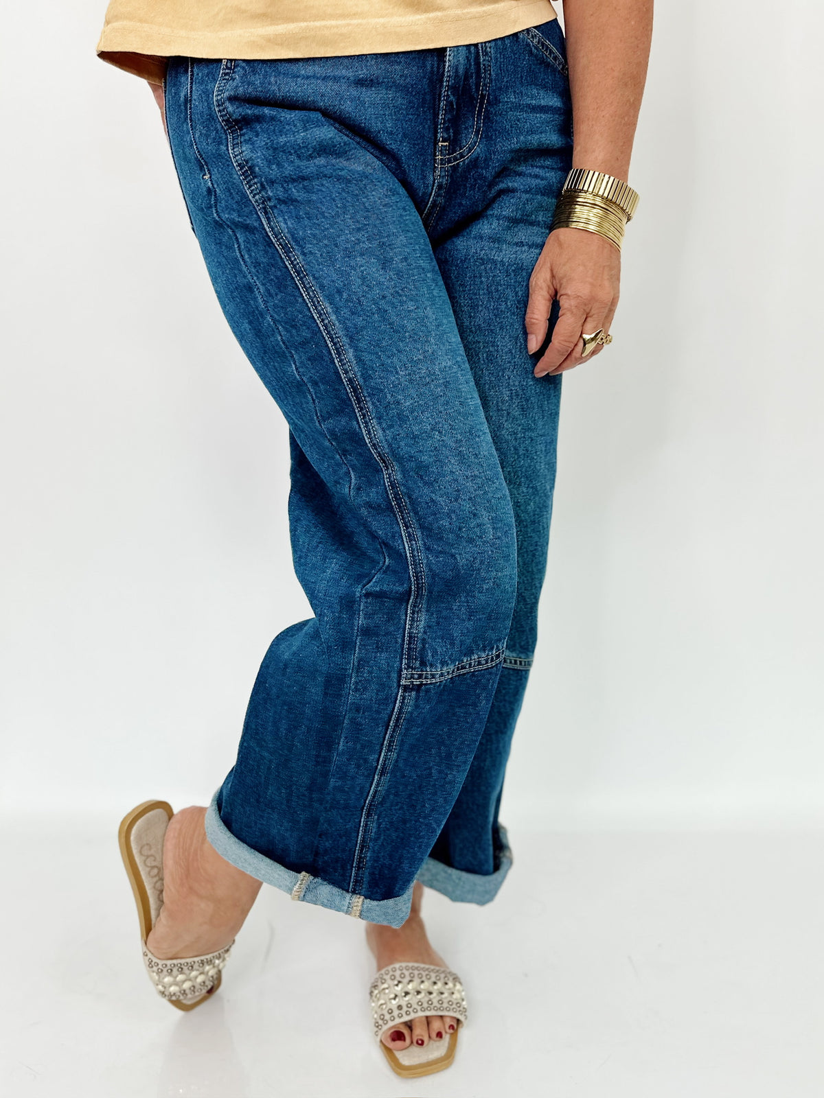 Mimi High Rise Low Curve Crop Barrel Jeans