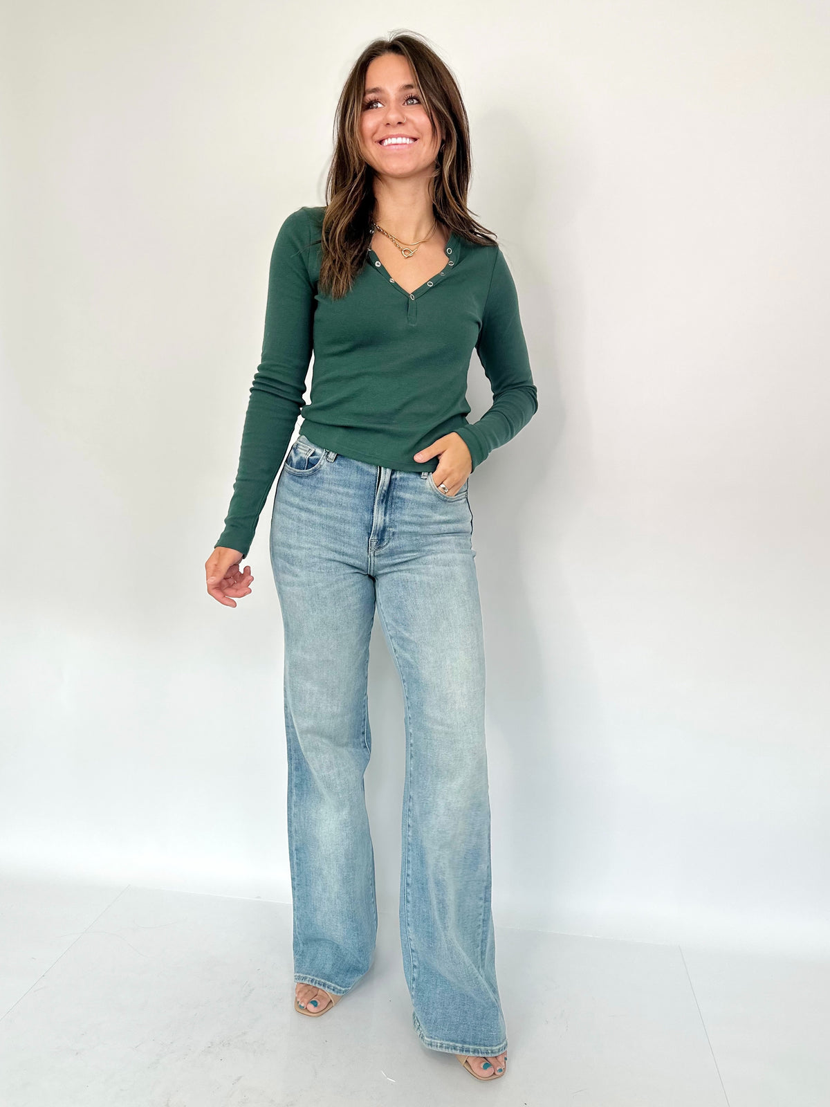 Cindy High Rise Wide Flare Jeans