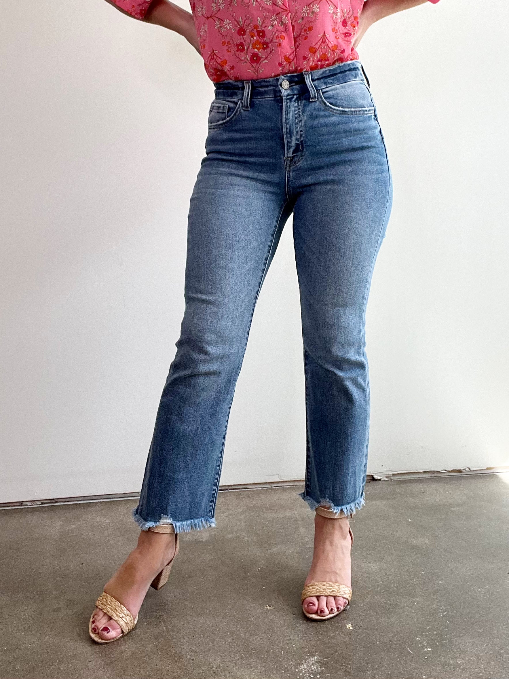 Emily High Rise Crop Flare Jeans