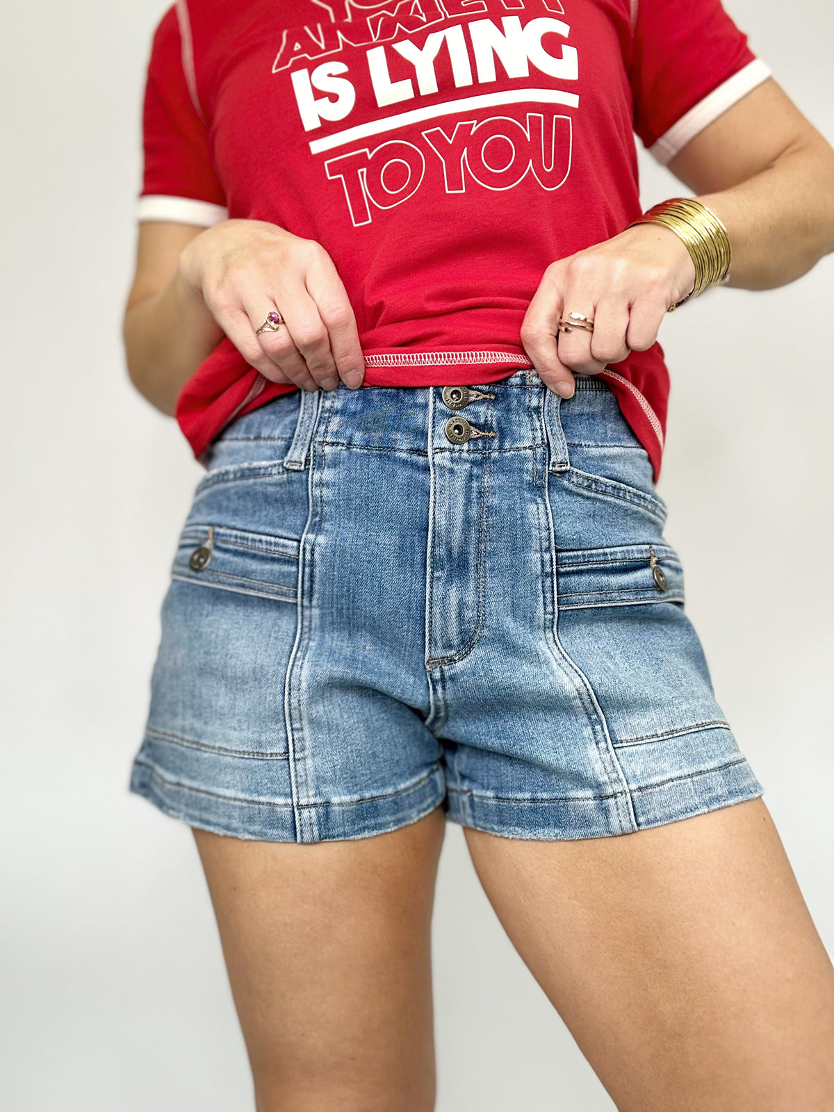 Darcy High Rise Wide Leg Denim Shorts