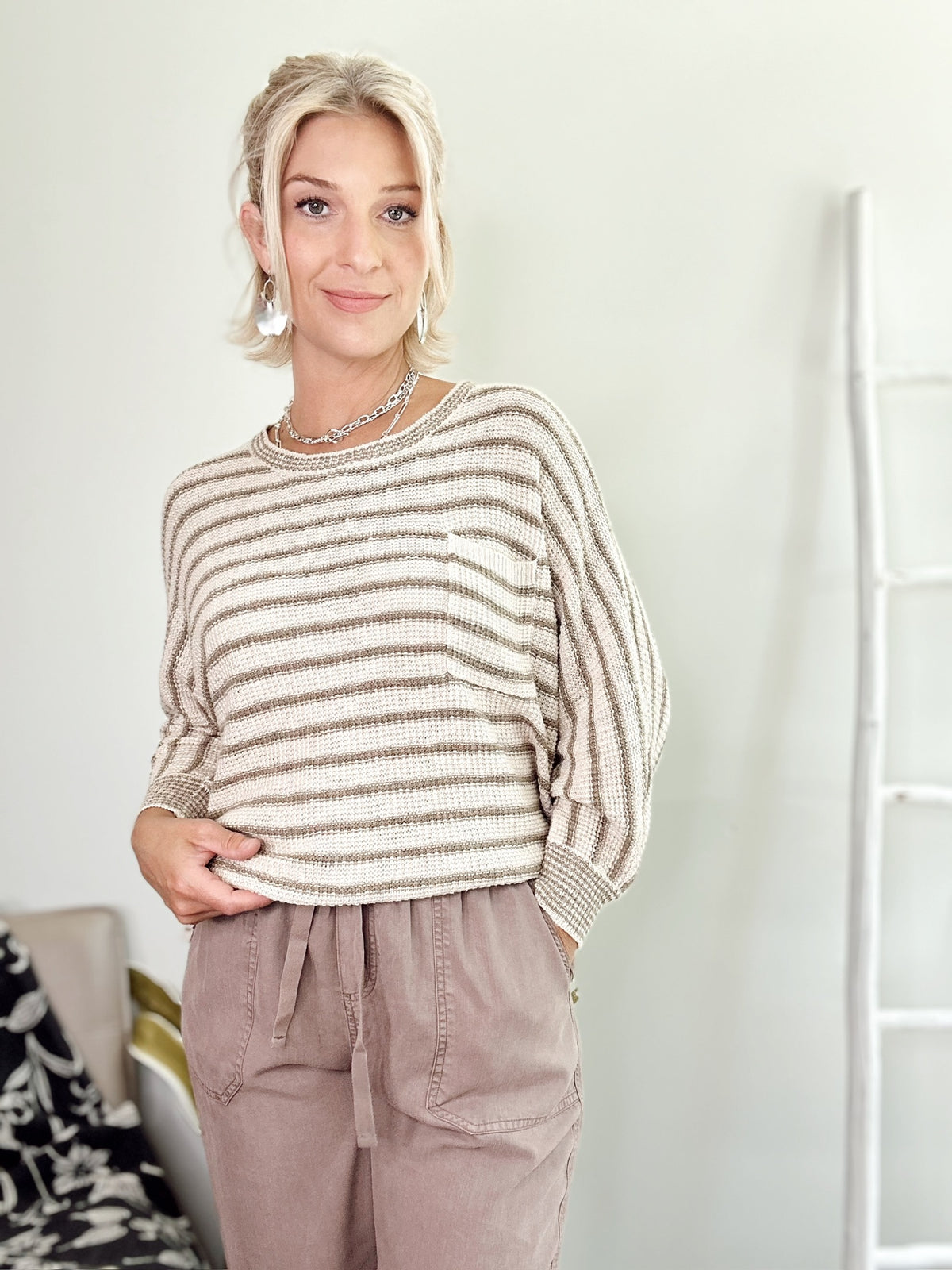 Selah Waffle Knit Sweater Sage