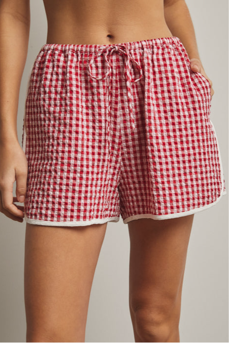 Bethany Gingham Shorts Red/White