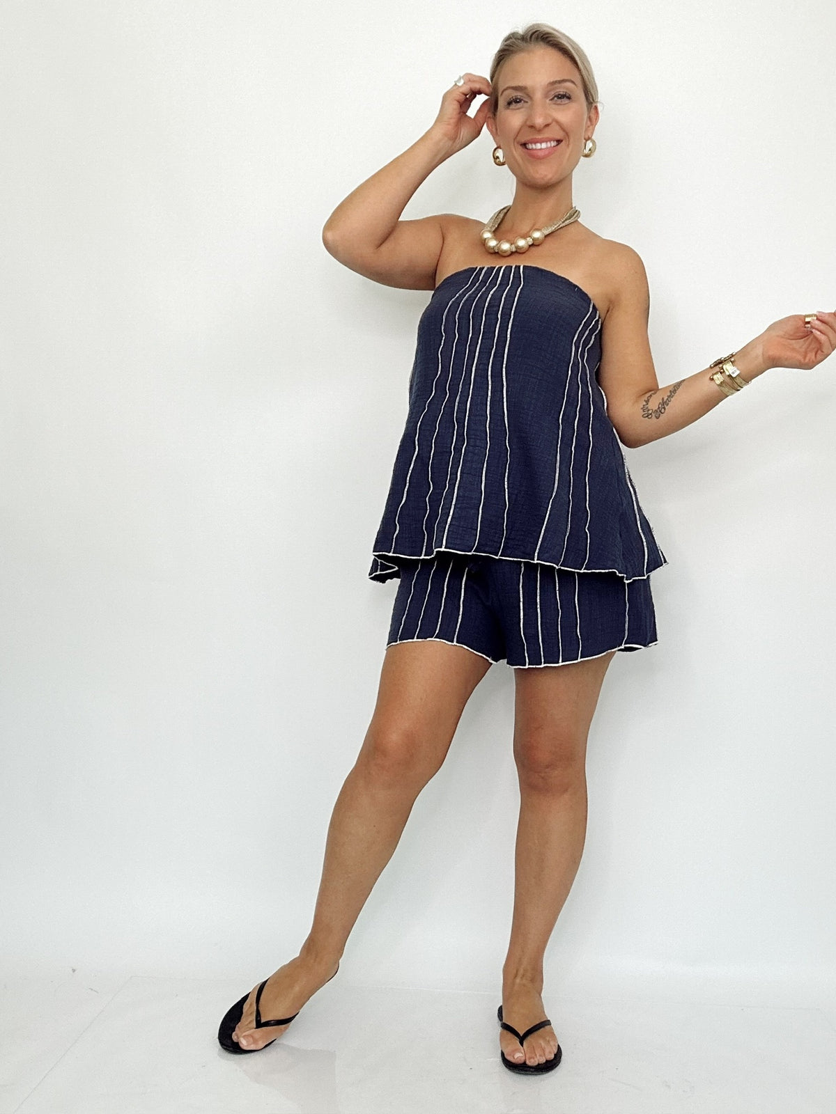 Lita Tube Linen Top &amp; Shorts Set
