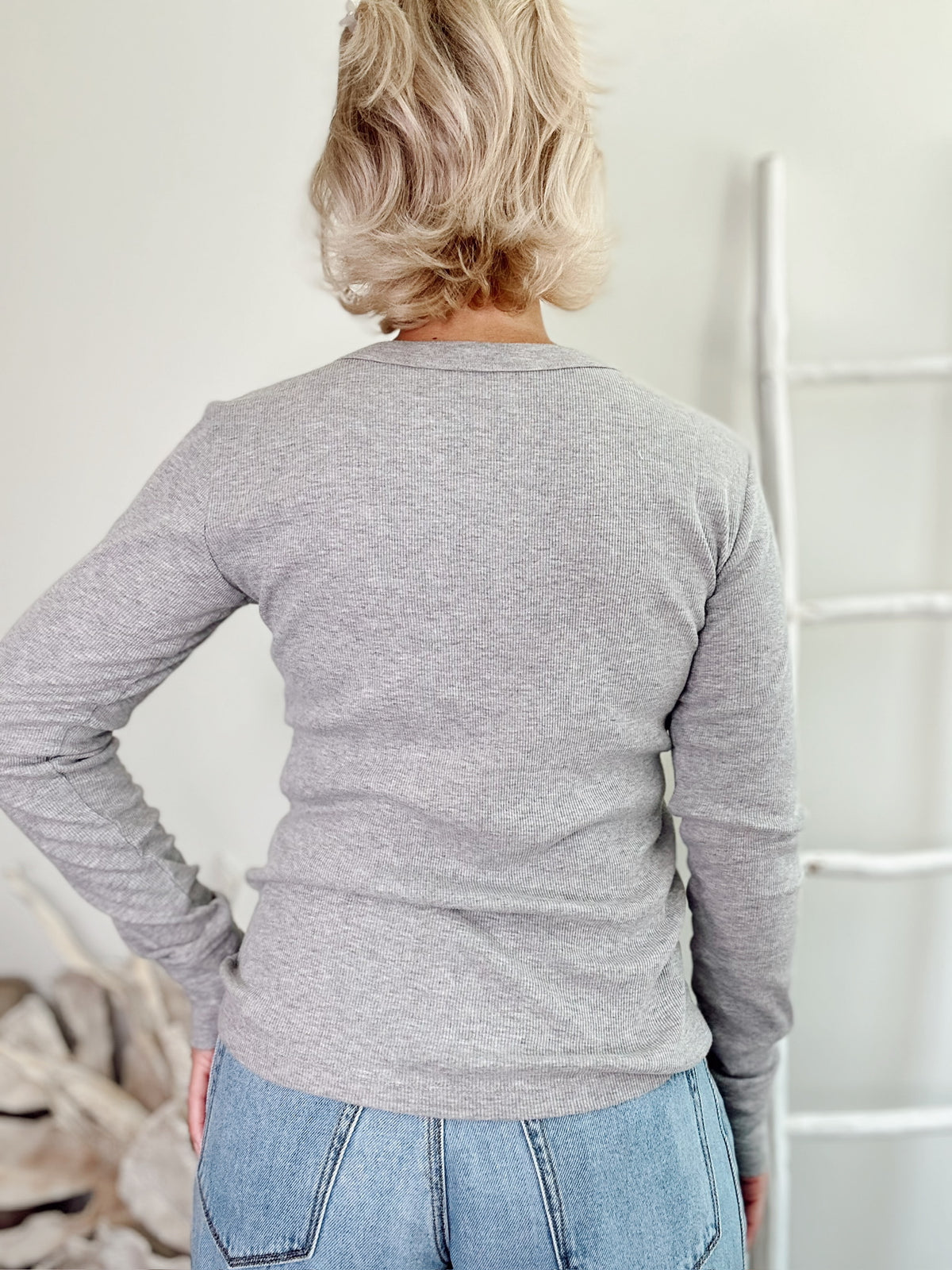 Lana Long Sleeve Top H. Grey