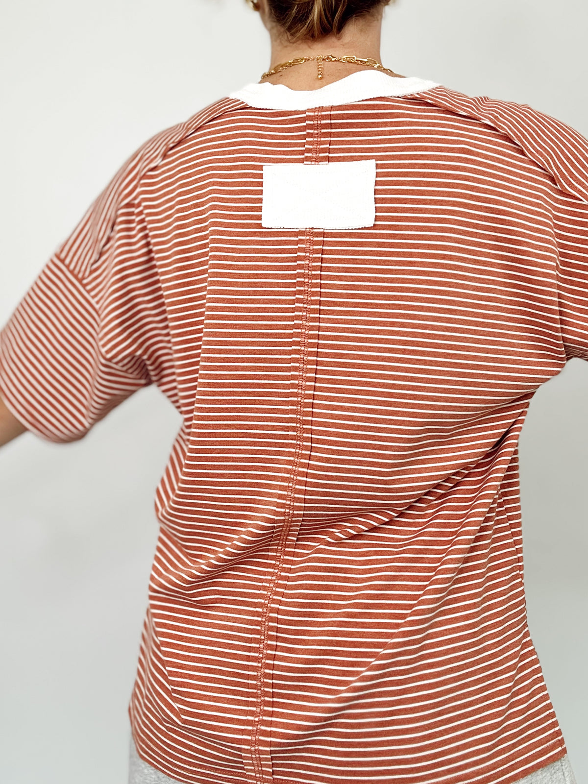 Julianna Stripe Top Sandstone