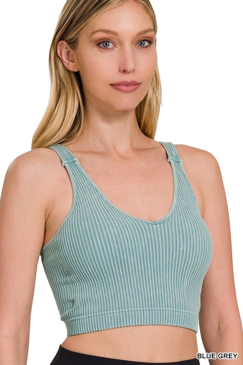 Desi Crop Bra Tank Top Blue Grey