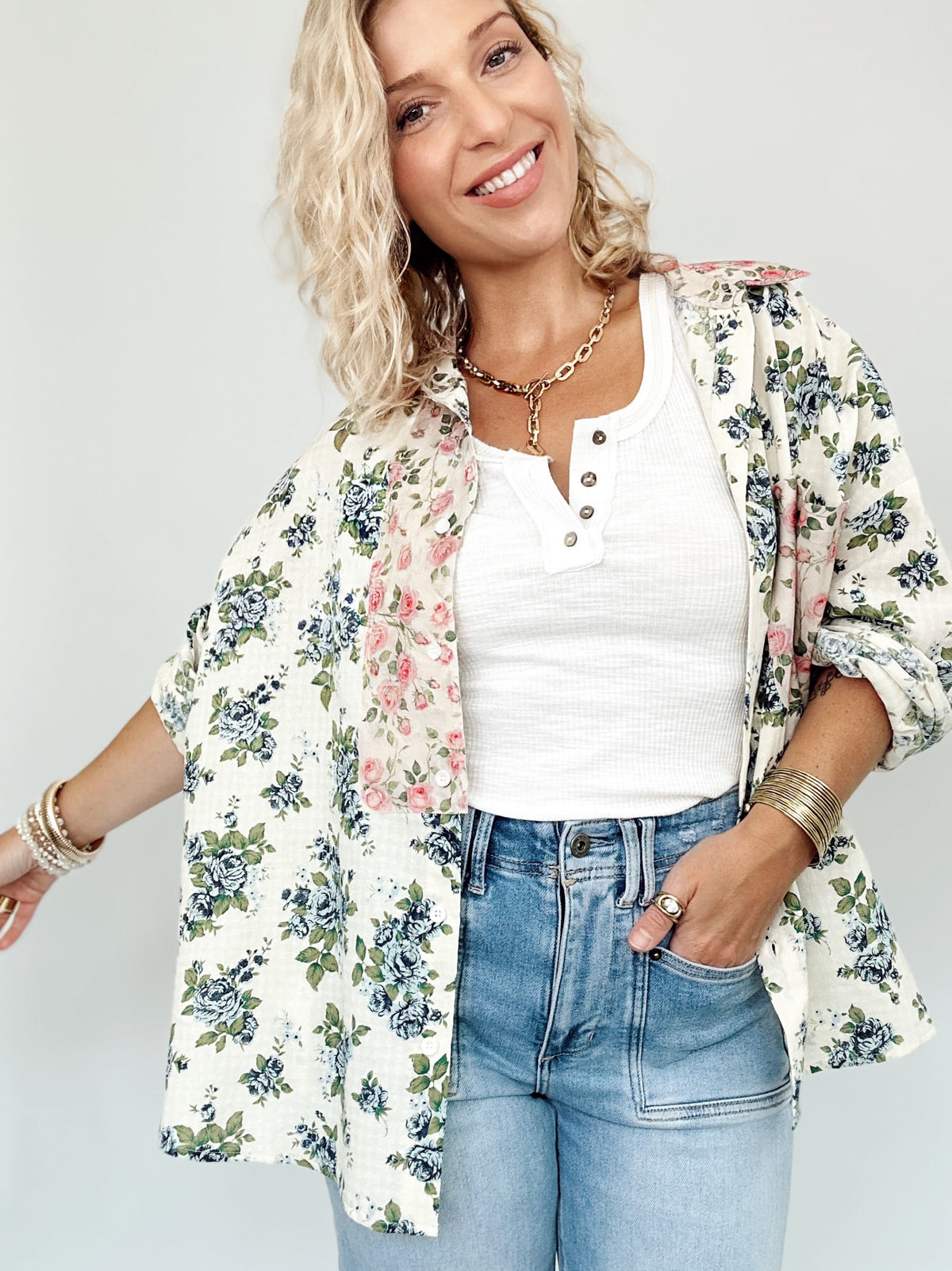 Adele Floral Button Down Shirt